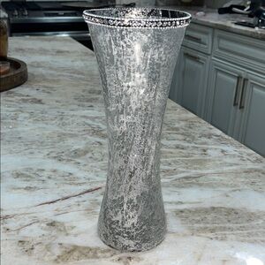 Elegant Silver Textured Vase